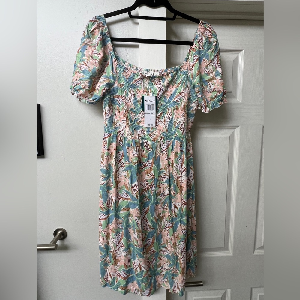 Roxy Hello Petal Floral Puff Sleeve Dress